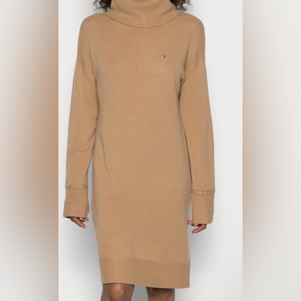 Tommy Hilfiger Camel Long Sleeve Dress